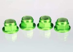 Traxxas Låsemutter m/flens M4 Alu Green 4 pk - Rc Eksperten