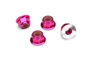 Traxxas Nuts aluminum flanged serrated 4 stk 1747P