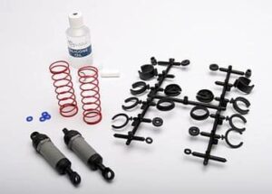 Traxxas Ultra Shocks gray long complete w/spring pre-load spacers & springs 2 stk 3760A