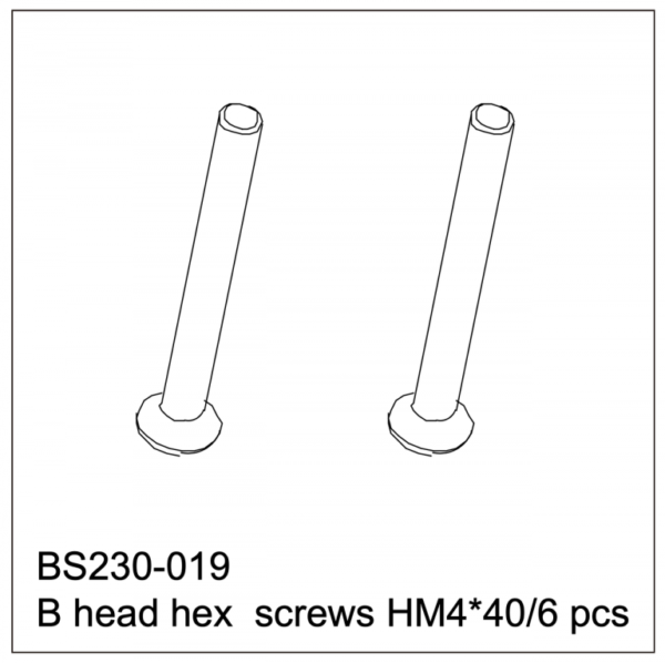 BSD B HEAD HEX SCREW M4*40 – 6PCS