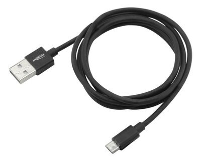 Ansmann 1700-0076, 1,2 m, USB A, Micro-USB B, Hankjønn/hankjønn, 480 Mbit/s, Svart