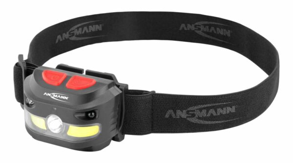Ansmann Hodelykt, LED, Oppladbar, 250lm, 51m, IP54, Svart