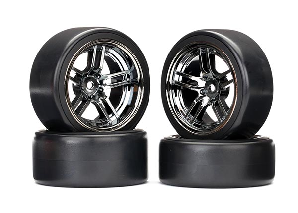 Traxxas Tires & Wheels 1.9 Drift Split-Spoke Black Chrome