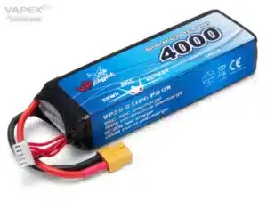 Vapex Li-Po 4S 14.8V 4000mAh 25C XT60 RC-batteri. Rc Eksperten