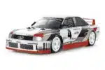 Tamiya Audi 90 Quattro TT-02 sett forfra med racingdekor og spoiler. - Rc Eksperten