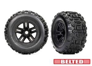 Traxxas 9573 Sledgehammer belted dekk og felger 3,8″, ferdig montert