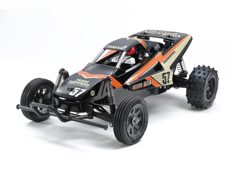 Tamiya THE GRASSHOPPER II BLACK EDITION – legendarisk 1/10 skala RC bil byggesett (Grasshopper II / DT-01 chassis)