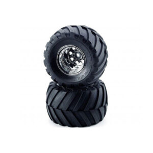 Tamiya fordekk for monster truck med krommontert felg, 2 stk, FOR58242