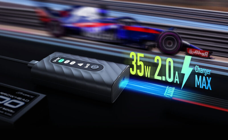SkyRC Type35 LiPo 2-4S 35W USB-C Lader – skjerm og display