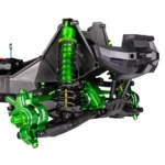 Traxxas X-Maxx Ultimate Green-X – grønn støtdemper montert på understell