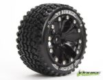 Louise ST-HUMMER Stadium Truck Tires on 0-Offset Black 2.8 Wheels