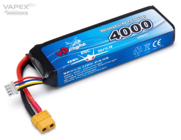 Vapex Li-Po Battery 3S 11.1V 4000mAh 25C XT60-Connector